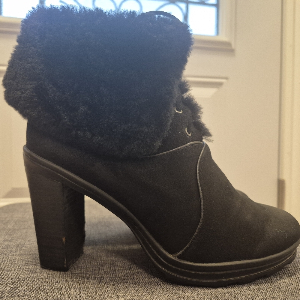 Natural Suede and Real Fur Lined Winter Ankle Boots Super Warm - Picture 5 of 17